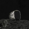 925 Sterling Silver Men's Ring with Onyx Stone