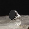 925 Sterling Silver Men's Ring with Onyx Stone