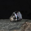 925 Sterling Silver Men's Ring with Baguette Stone and Mystical Topaz Stone
