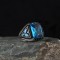 925 Sterling Silver Men's Ring with Blue Topaz Stone