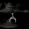 925 Sterling Silver Men's Necklace with Star and Crescent