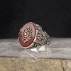 925 Sterling Silver Men's Ring with Agate Stone
