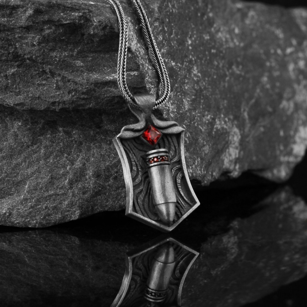 Bullet Model 925 Sterling Silver Men's Necklace