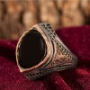 925 Sterling Silver Men's Ring with Onyx Stone