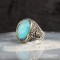 925 Sterling Silver Men's Ring with Paraiba Stone