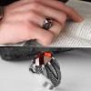 Claw Model Zircon Stone 925 Sterling Silver Men's Ring