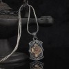 Crescent and Star Model 925 Sterling Silver Men's Necklace