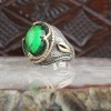 925 Sterling Silver Men's Ring with Crystal Cut Zircon Stone