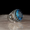 925 Sterling Silver Ring with Blue Topaz Stone
