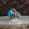 925 Sterling Silver Men's Ring with Lion Symbol and Crystal Cut Zircon Stone