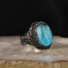 925 Sterling Silver Men's Ring with Paraiba Stone