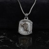 925 Sterling Silver Men's Necklace with Wolf Symbol