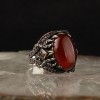 925 Sterling Silver Men's Ring with Agate Stone