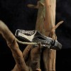 Hand Engraved  Model 925 Sterling Silver Leather Bracelet for Men