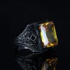 925 Sterling Silver Men's Ring with Citrine Stone