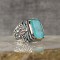 925 Sterling Silver Men's Ring with Paraiba Stone