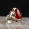 925 Sterling Silver Men's Ring with Agate Stone