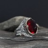 King Chain Model Zircon Stone 925 Sterling Silver Men's Ring