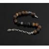 Silver Chain 925 Sterling Silver Bracelet with Tiger Eye Stone