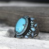 925 Sterling Silver Men's Ring with Turquoise Stone