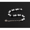 925 Sterling Silver Bracelet with White Onyx Stone and Silver Chain
