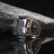 925 Sterling Silver Men's Ring with Mystic Topaz Stone