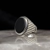 925 Sterling Silver Men's Ring with Onyx Stone
