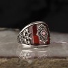 925 Sterling Silver Men's Ring with Agate Stone