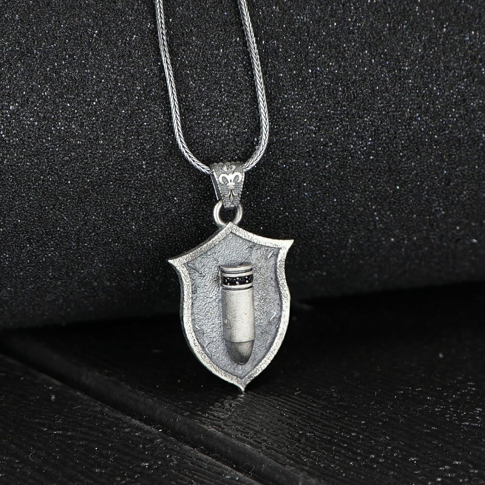Bullet Model 925 Sterling Silver Men's Necklace