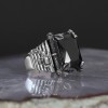 Revolver Model Zircon Stone 925 Sterling Silver Men's Ring