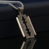 925 Sterling Silver Men's Necklace with Razor Symbol