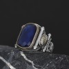 Sapphire Stone  Silver Men's Ring