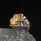 925 Sterling Silver Men's Ring with Citrine Stone