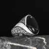 925 Sterling Silver Men's Ring with Onyx Stone