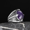 925 Sterling Silver Amethyst Stone Men's Ring