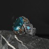925 Sterling Silver Men's Ring with Blue Topaz Stone