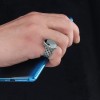 Zircon Stone Braided Hand Engraved  925 Sterling Silver Men's Ring