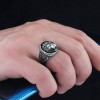 Lion Head Hand Engraved  925 Sterling Silver Men's Ring