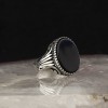 925 Sterling Silver Men's Ring with Onyx Stone