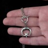 925 Sterling Silver Men's Necklace with Star and Crescent