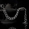 Hand Engraved  Silver Chain Braided Men's Bracelet