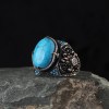925 Sterling Silver Men's Ring with Turquoise Stone