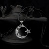 925 Sterling Silver Men's Necklace with Star and Crescent