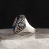 Aquamarine Stone 925 Sterling Silver Men's Ring