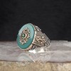 925 Sterling Silver Men's Ring with Agate Stone
