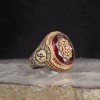 925 Sterling Silver Letter Ring with Rhodium Plated Zircon Stone