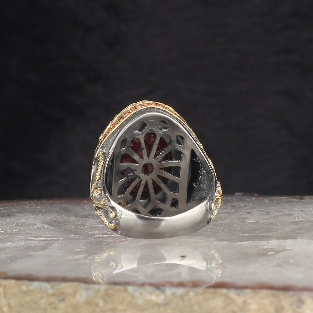 925 Sterling Silver Letter Ring with Rhodium Plated Zircon Stone
