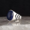 925 Sterling Silver Ring with Blue Zircon Stone