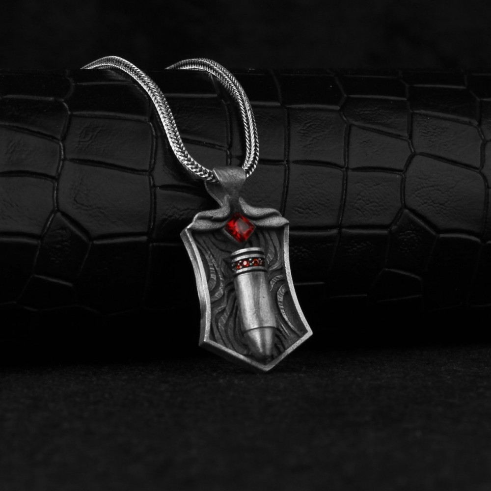 Bullet Model 925 Sterling Silver Men's Necklace