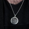 925 Sterling Silver Men's Necklace with Ayetel Kursi Written